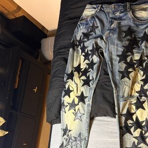 AMIRI Black Star-Patterned Jeans
